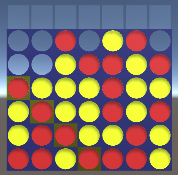 A render of the connect 4 simulation
